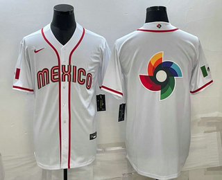 Mens USA Baseball Big Logo 2023 White World Classic Stitched Jersey